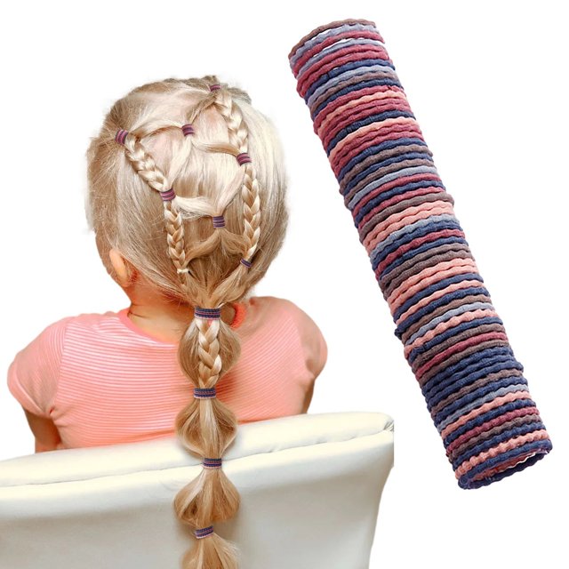 No Damage Elastic Hair Ties Soft Seamless Mini Ponytail Holders Gentle Toddler Headband Rope Accessories Multipack