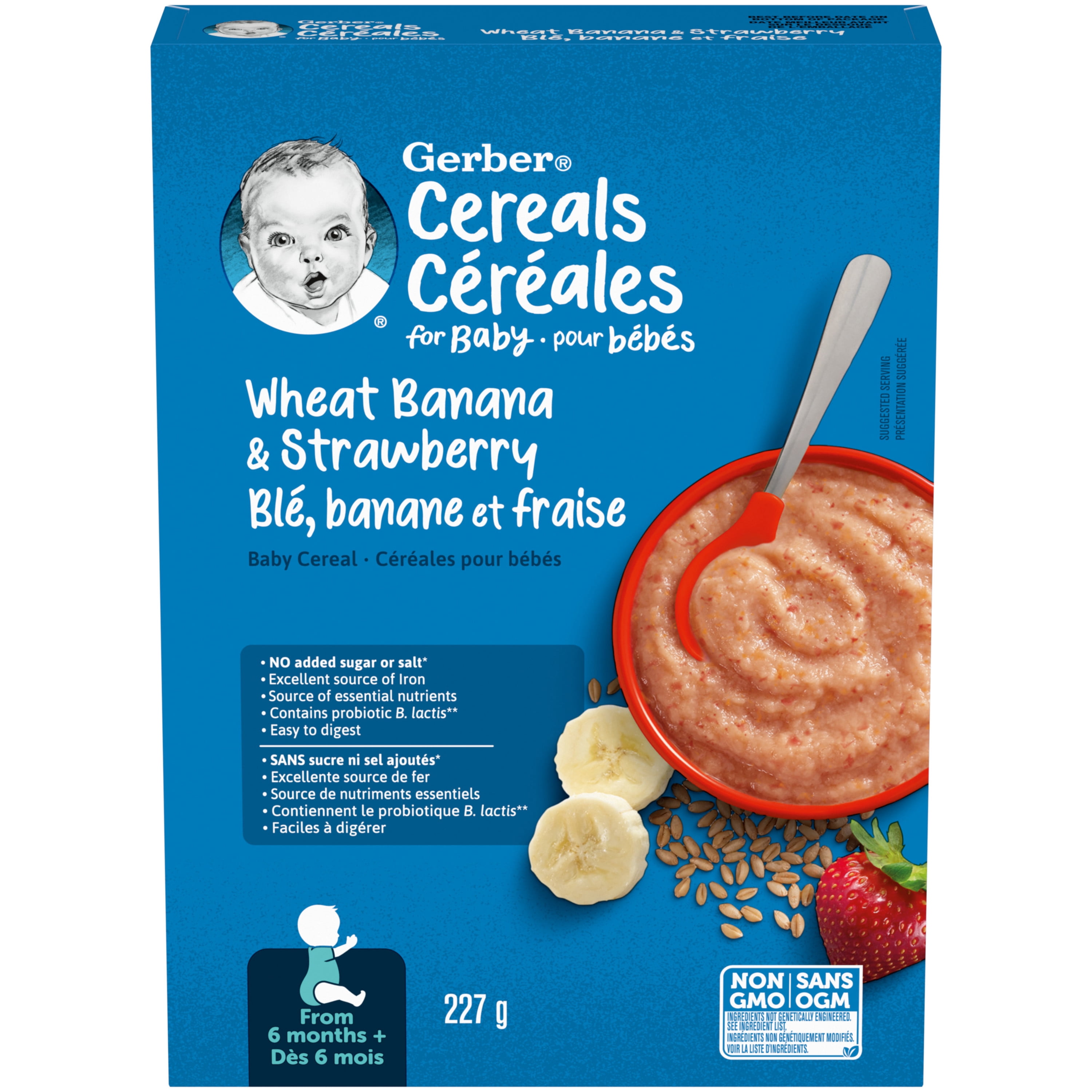 GERBER Céréales Pour Bébés Étape 2 Blé Avec Banane Et Fraise