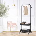 thumbnail image 4 of Multipurpose Clothes Rack with Wheels Clothes Drying Rack Clothes Organizer with Black, 4 of 8