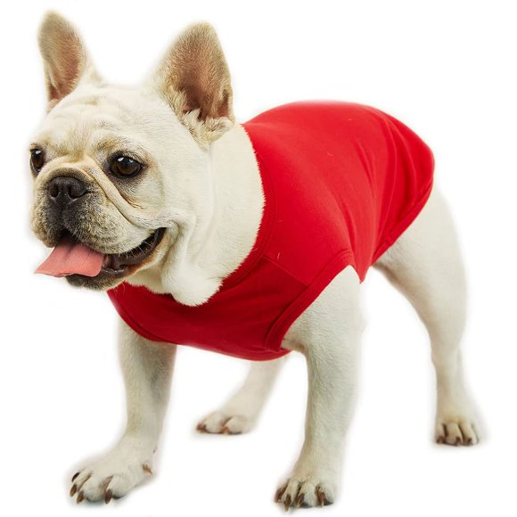 Lucky Petter Pet Clothes for Dog Cat Puppy Plain Sleeveless Shirts Durable and Elastic Dog Shirt Apparel Outfits (X-Small Red)