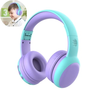 Casques d'écoute pour enfants avec micro, casques pour enfants à l'oreille avec port partagé, son stéréo, écouteurs pour enfants pour l'école/voyage/iPad/Tablet