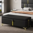 thumbnail image 2 of MODERNLUXE 47" Storage Ottoman Bench,Upholstered Entryway Bench with Metal Legs for Bedroom,Living Room,Black, 2 of 6