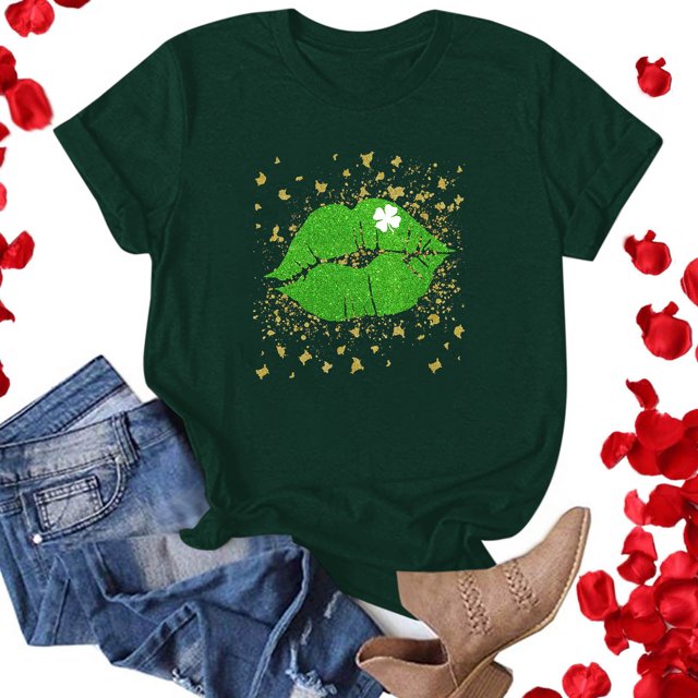 T-Shirt de la Saint-Patrick pour Femmes, Mode, Imprimé de la Saint-Patrick, Col Rond, Manches Courtes, T-Shirt Décontracté, Haut, T-Shirts de la Saint-Patrick pour Femmes