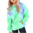 thumbnail image 1 of Zwiiyzr 2025 2-14 Ans Garçons et Filles Sweat à Capuche Oversize Manches Longues T-Shirt Imprimé Col Rond Vert, 1 of 4