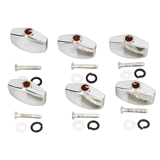 6Pcs Metal Stable Universal Tuner Buttons Acoustic Electric Guitar Tuning Peg Knobs For Guitar Replacement Modification