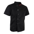 thumbnail image 1 of Unisex Chef Jackets Short Sleeves Hotel Waiters Kitchen Uniforms White Black Red M, 1 of 8