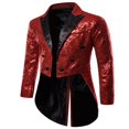 thumbnail image 5 of Men‘s Suit Shiny Sequins Turn-Down Collar Prom Swallow-Tailed Tuxedo, 5 of 5