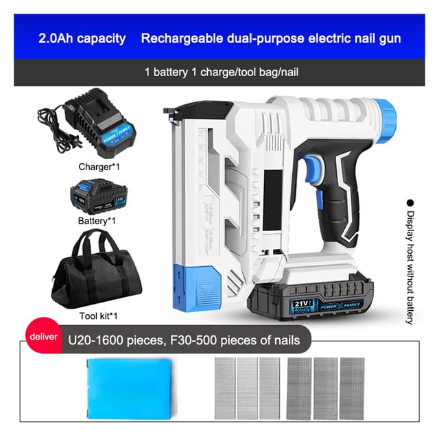Pistolet à Ongles Électrique Rechargeable Pistolet à Ongles Tire-Ongles Droit Porte Code à Ongles F30 Pistolet à Ongles Électrique au Lithium Menuiserie, Longue Durée
