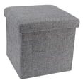 thumbnail image 2 of Fosa Pouf de Rangement Pliable Banc de Rangement Multifonction Repose-Pieds avec Housse, 2 of 8
