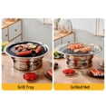 thumbnail image 3 of Meterk 13 Inch Korean Bbq Grill Multifunctional Charcoal Barbecue Grill Round Camping Grill Tabletop Smoker Grill Grilled Net & Tray For Courtyard Picnic Beach Bbq, 3 of 7