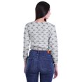 thumbnail image 3 of Moomaya T-shirt Court à Manches Longues à Col Rond Imprimé pour Femmes en Jersey de Coton, 3 of 4