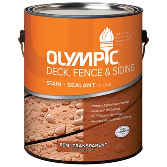 Olympic 58800A-01 Gallon Base Teintée Neutre, Olympic Deck, Teinture pour Clôture et Voie d'Aire