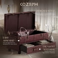 thumbnail image 2 of COZAYH Vintage Storage Bench, Upholstered Wooden Ottoman Bed Chest Box, Magenta, 2 of 9