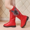 thumbnail image 1 of Bmisegm Chaussures pour Enfants Bottes à Semelle Souple Confortables Bottes Hautes de Mode Bottes de Princesse pour Filles Bottes pour Filles Rouge 2.5, 1 of 9