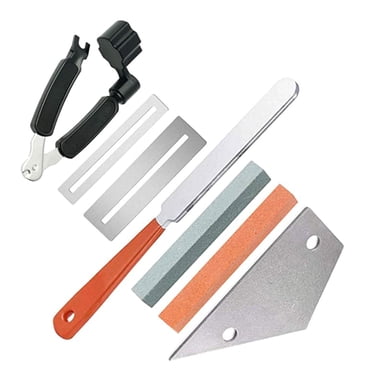 Moobody Guitar Luthier Tools Kit Guitar Fret Crowning File 3 in 1 Guitar String Winder Cutter Fret Rocker Fingerboard Guard Grinding Stone