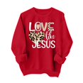 thumbnail image 2 of Styesk Chemises à Manches Longues pour Femmes Imprimé Cœur Hauts Confortables Doux Col Rond T-Shirts Chandail Mode Léger Chandail en Molleton Graphique de la Saint-Valentin Hauts Décontractés, 2 of 3