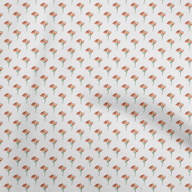oneOone Polyester Spandex Orange Fabric Floral Craft Projects Decor Fabric Printed By The Yard 56 Inch Wide