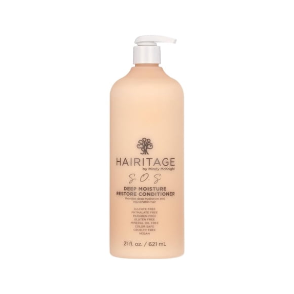 Hairitage Deep Moisture & Restore Deep Conditioner with Safflower Oil for Dry Thick Hair - Hydrating - for Coily + Curly + Wavy Hair Types - Vegan for Women + Men 21 fl. oz.