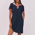 thumbnail image 3 of Dvprdro Robes pour Femmes Mode Classique Solide Manches Courtes Mini Robe Décontractée Été Tennis Golf Chemise Robe avec Poches, 3 of 5