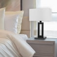 thumbnail image 2 of Globe Electric D'Alessio 20" Table Lamp, Matte Black, White Linen Shade, On/Off Socket Rotary Switch, 2 of 7