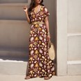 thumbnail image 2 of Women Daily Slim Dress Plus Size Dress for Women Casual Long Dress Sleeveless Cold Women Dresses Shoulder Solid&Print Split Hem Button Front Dress Drawstring Casual Dress, 2 of 6