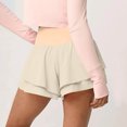 thumbnail image 3 of Besolor Womens Athletic Shorts Double Layers Ruffle High Waist Running Workout Tennis Shorts with Build in Shorts, 3 of 6