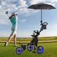 thumbnail image 4 of Gymax 3-Wheel Foldable Golf Push Pull Cart Trolley w/ Seat Adjustable Handle Blue, 4 of 10
