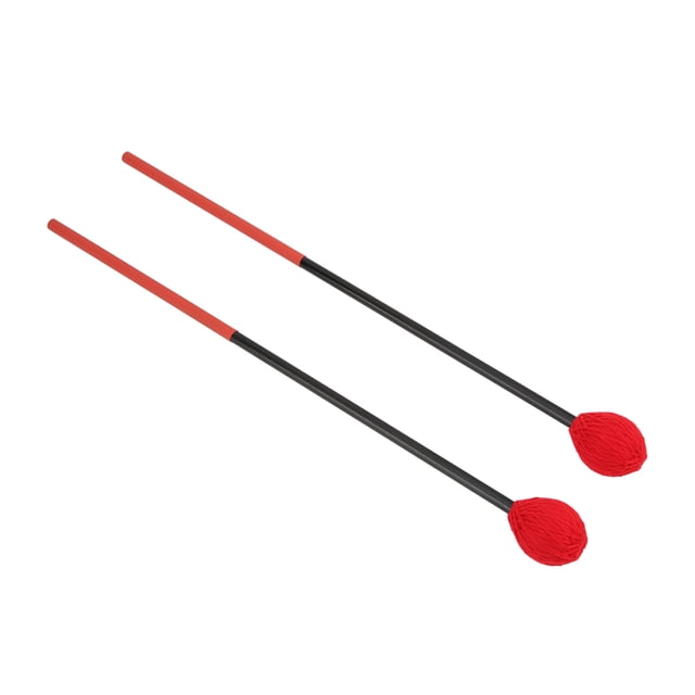 Marimba Mallets, Comfortable Drum Sticks Hammer Glazed Appearance Strong Toughness For Bass Percussions Instruments Red Head