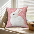 thumbnail image 1 of EGNMCR Simples Series Easter Pillow Cover Cute Rabbits Printed Sofa Cushion Cover Holiday Decoration Flock pillowcase, 1 of 6