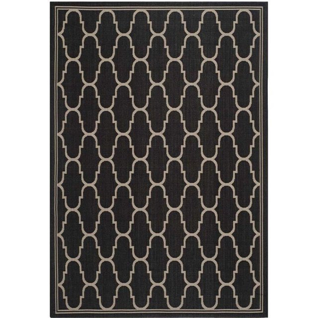 Safavieh Courtyard Black Indoor Outdoor Rug - 5'3" x 7'7"