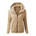 thumbnail image 2 of Innerwin Cardigans Long Sleeve Ladies Hoodies Fall Front Zip Leisure Sweatshirt Khaki 2XL, 2 of 3