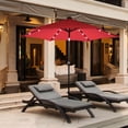 thumbnail image 1 of Costway Parasol de Marché pour Patio 9 Pieds à DEL Solaires, Inclinaison Réglable, Manivelle, Bourgogne, 1 of 9