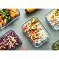 thumbnail image 2 of LuxeLine 5-Pack Borosilicate Glass Meal Prep Containers (36oz) - Airtight Lids, Stackable, Microwave/Oven/Freezer/Dishwasher Safe (4.5 Cup), 2 of 7