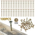 thumbnail image 1 of 100 Pcs 9 x 60mm Vis de Plateau Robustes Vis en Bois Durables Torx Vis Auto-Tappantes Ensemble de Vis en Bois Résistant à la Rouille Enduit Époxy Bronze pour Clôture Extérieure Balcon Bois, 1 of 7