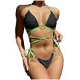 thumbnail image 1 of Qertyioot Bikini Bandeau Bandage pour Femmes Ensemble Amour à Cordon, 1 of 6