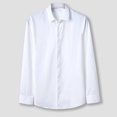 thumbnail image 4 of RXIRUCGD Chemise en Jean Décontractée pour Homme à Manches Longues avec Boutons, Poches et Col Rabattable, Blanc, Taille : 4TG, 4 of 7