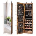 thumbnail image 4 of Costway Mirrored Jewelry Cabinet Jewelry Organizer w/2 LED Lights Rustic Brown, 4 of 8