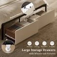 thumbnail image 4 of GUNAITO Full Bed Frame with Storage Headboard Upholster Platform Bed Frame with LED Lights and USB Ports & Outlets Beige, 4 of 9