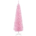 thumbnail image 1 of HOMCOM 6' Artificial Christmas Tree Xmas Slim Tree Holiday Home Décor, Pink, 1 of 10