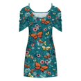 thumbnail image 5 of CHUANK Robes d'Été en Solde Femmes Décontractées Amples Formelles Imprimé Floral Robe de Plage Épaules Dénudées, 5 of 5