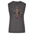 thumbnail image 3 of Birdeem Fashion Women Printing Round-Neck Sleeveless Block Shirts Tunic Tee Tops, 3 of 4