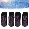 thumbnail image 4 of Warm Heated Socks, Breathable Cotton 4Pcs Fast Drying Self Heating Socks Tourmaline Design  For Winter White,Black,Red, 4 of 8