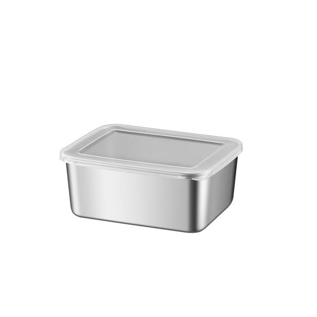 Yhmxh Kitchen Gadgets food storage container with lid, made of durable stainless steel with a 650ml capacity. This reusable container is stackable and safe for oven, freezer, and dishwasher use, making it ideal for meal prep and kitchen organization. Perfect for storing homemade meals or snacks.