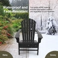 thumbnail image 3 of Gymax Chaise Adirondack de Patio en HDPE Chaise Longue d'Extérieur avec Ottoman Rétractable Noir, 3 of 7