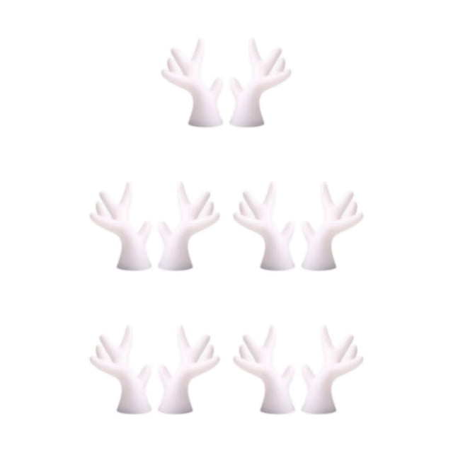 mmirethe 2pcs Easy To Install Antlers Sticker To Decorate Christmas Car Cute Waterproof white small 5Set