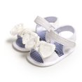 thumbnail image 2 of Toddlers Little Girls Summer Open Toe Non-Slip Soft Sole Flat Princess Sandals with Bowknot, 2 of 4