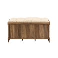 thumbnail image 4 of 42" Wood Storage Bench with 3 Totes and Cushion - Reclaimed Barnwood, 4 of 6