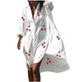 thumbnail image 2 of Pisexur Robe Longue à Manches Longues Col en V Mode Women Chemise Imprimée Irrégulière à Manches Longues Col en V Longue Robe Women Blouse, 2 of 5