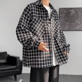 thumbnail image 4 of Cameland Men's Checkered Printed Button Pocket Long Sleeved Hooded Casual Jacket, 4 of 7