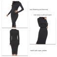 thumbnail image 3 of Turtleneck Long Sleeve Knit Sweater Dress Turtleneck Knit Sweater Stretch Dress Turtleneck Knit Sweater Slim Dress Turtleneck Ribbed Knit Sweater Dress Winter Turtleneck Knit, 3 of 6